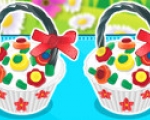 Flower Basket Cupcake 