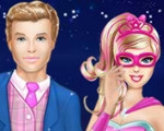 Barbie Superhero and Ken Kissing 