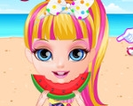Baby Barbie Beach Slacking 