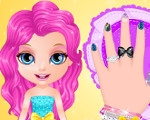Baby Barbie Glittery Nails 